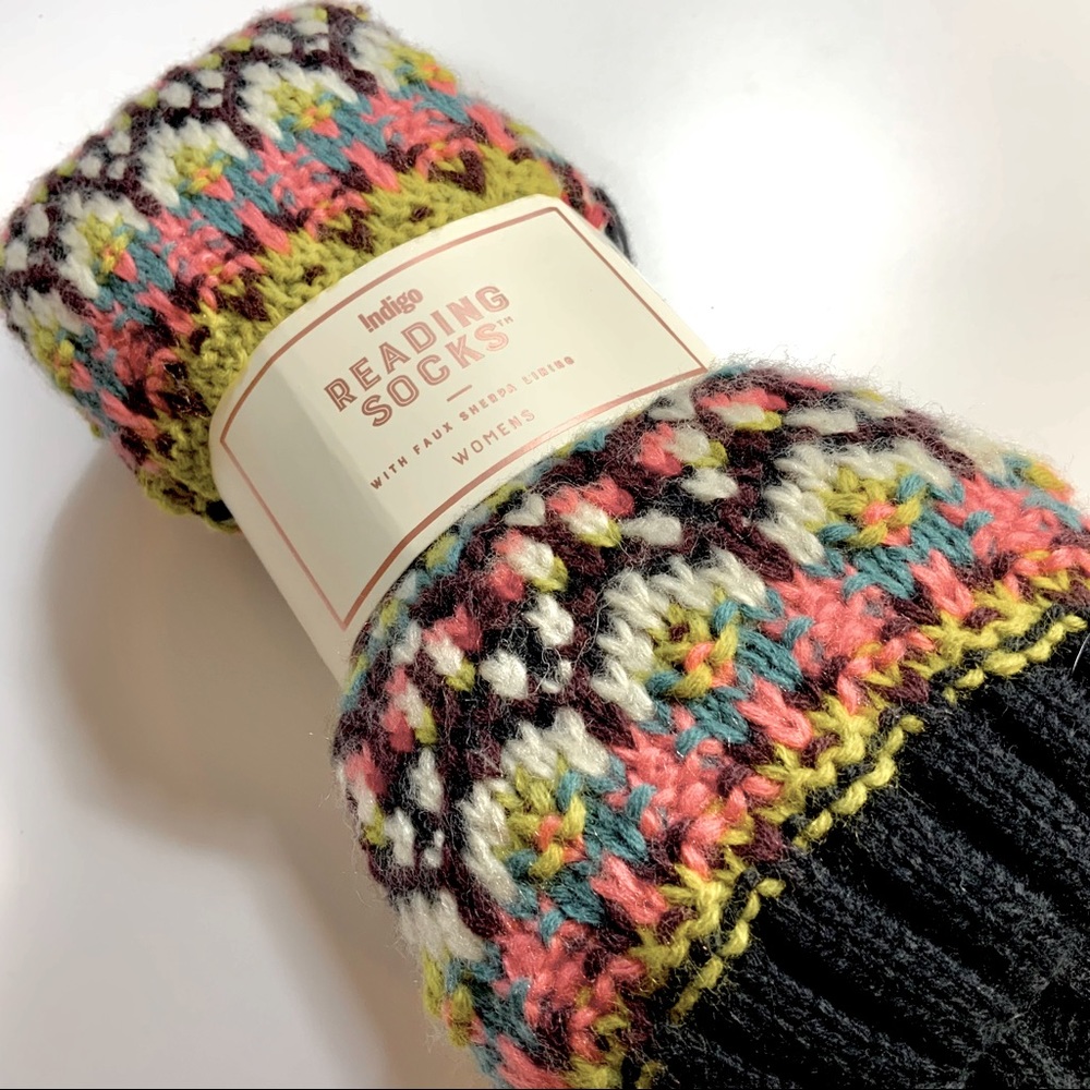 Sherpa-Lined Knit Reading Socks